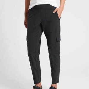 Athleta | Chelsea Cargo Pant High Rise Pull-On Jogger Pants Black Size 14